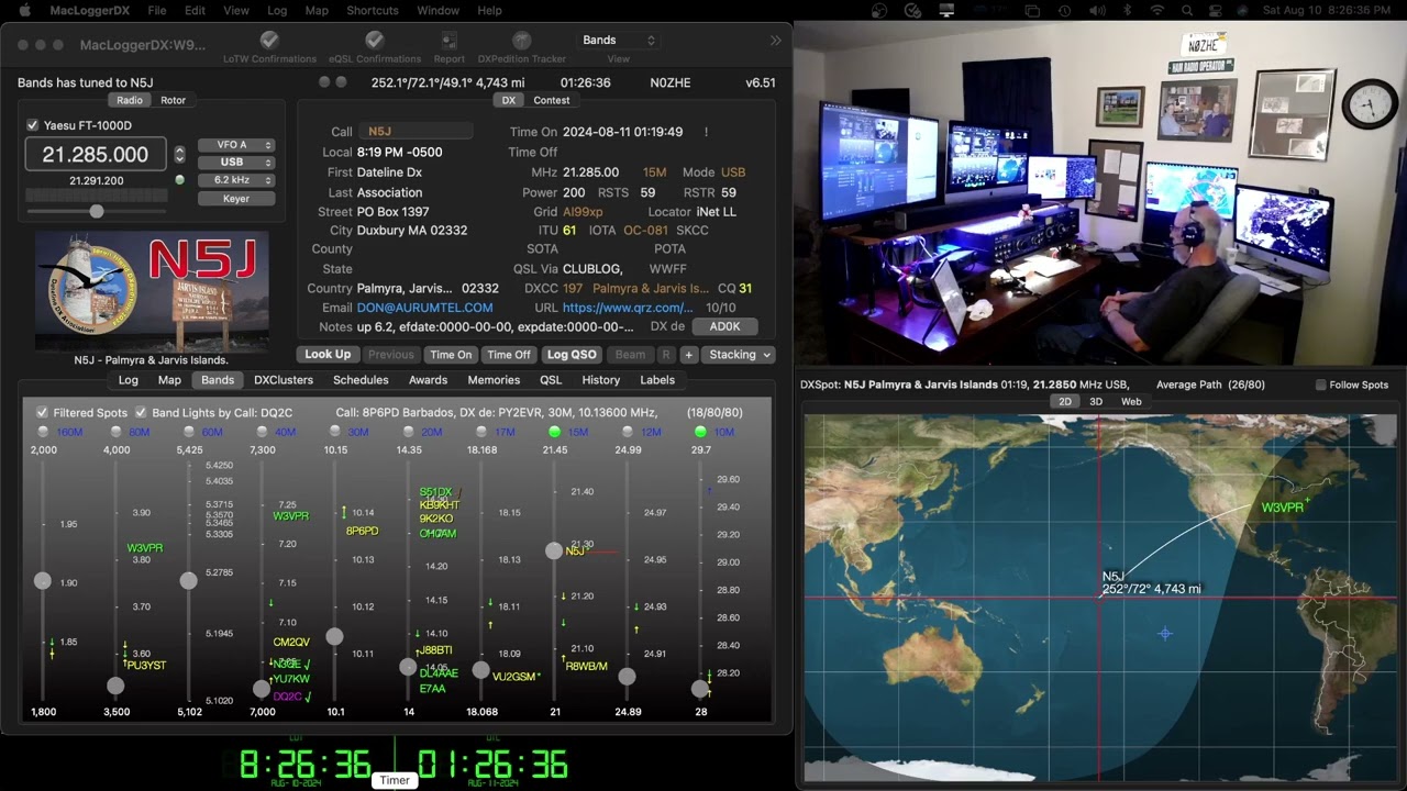 worked N5J from Jarvis Island on 15m ssb