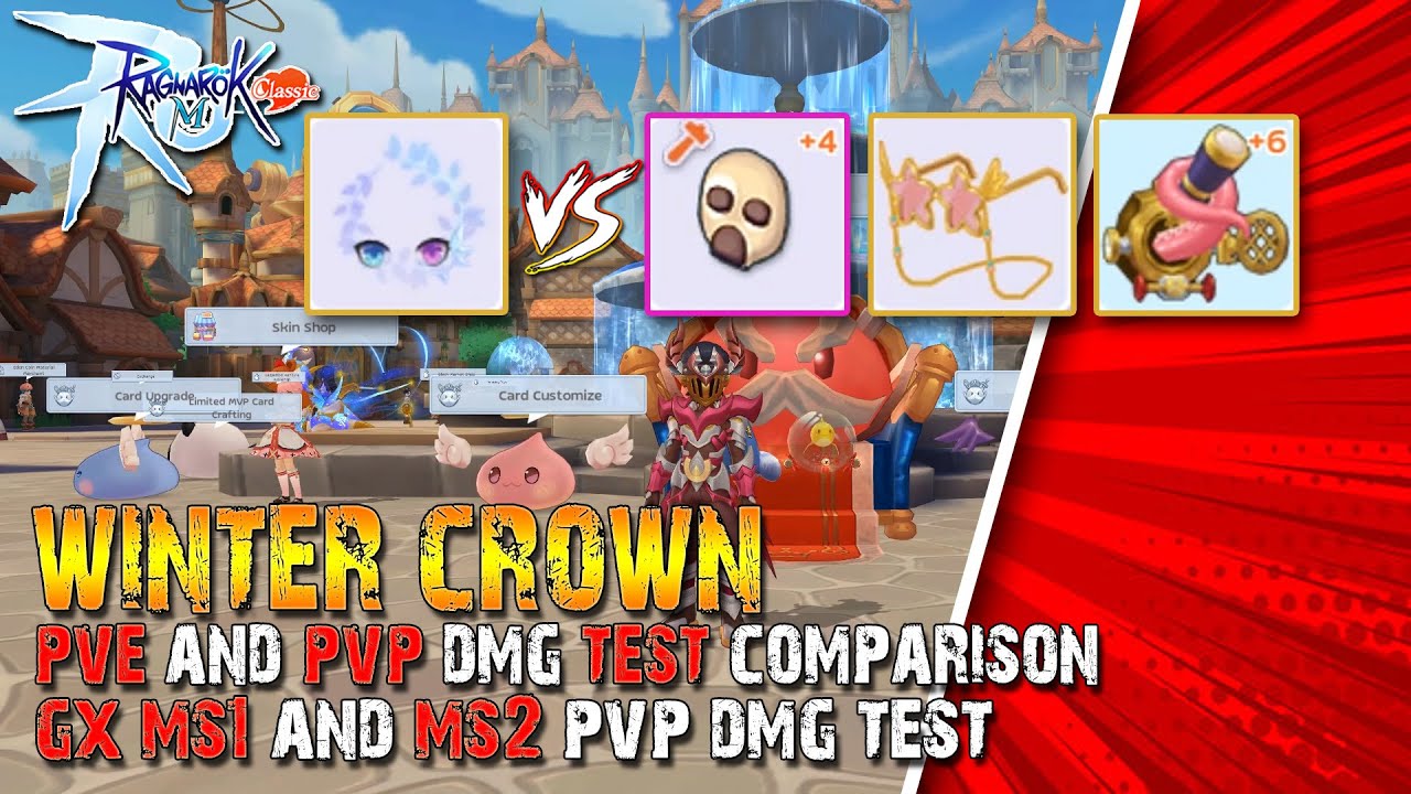 Ragnarok M: Classic Winter Crown Facewear Ultimate Dmg Test Comparison