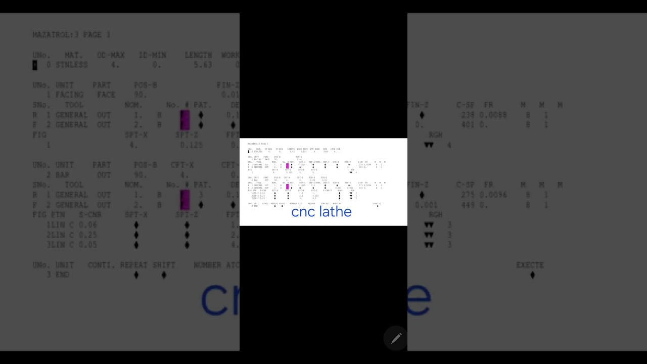 Токарный станок с ЧПУ Mazatrol, лицевая сторона, выемка прутка ...G00,G01,....G71...,M8,M1...