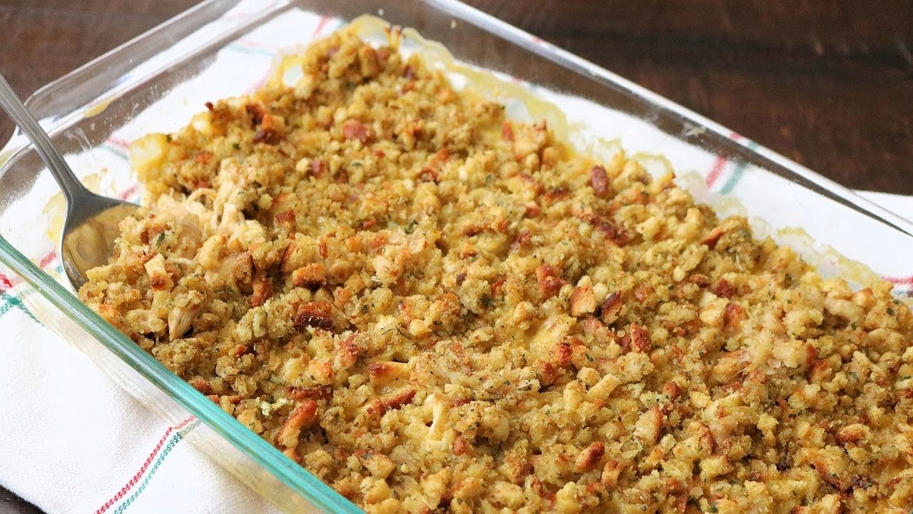 Простая запеканка с курицей и начинкой, приготовленная на плите (такая вкусная!)