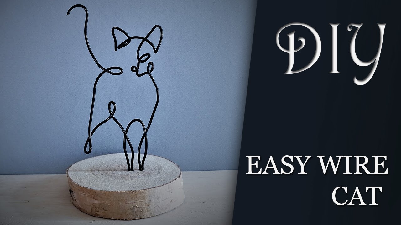 DIY How to make an easy wire cat. Easy wire sculpture