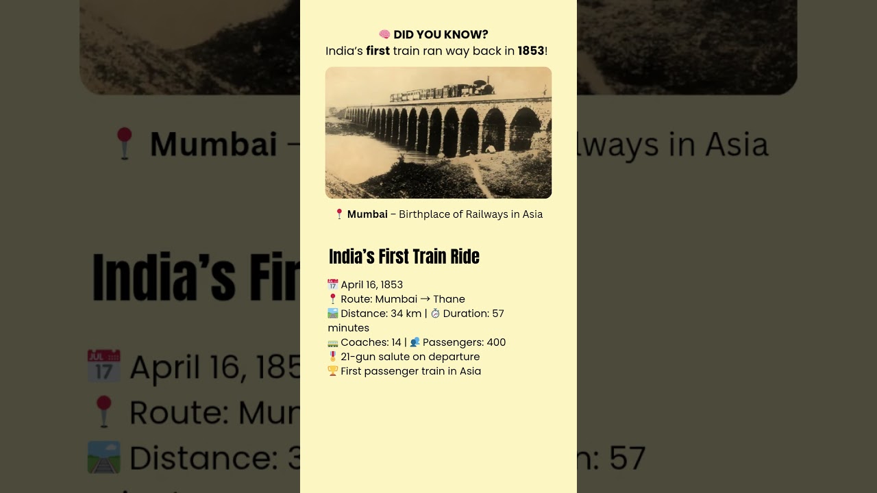 India&rsquo;s First Train Ride in 1853 | Mumbai to Thane | Indian Railways Facts &ndash; Part 1