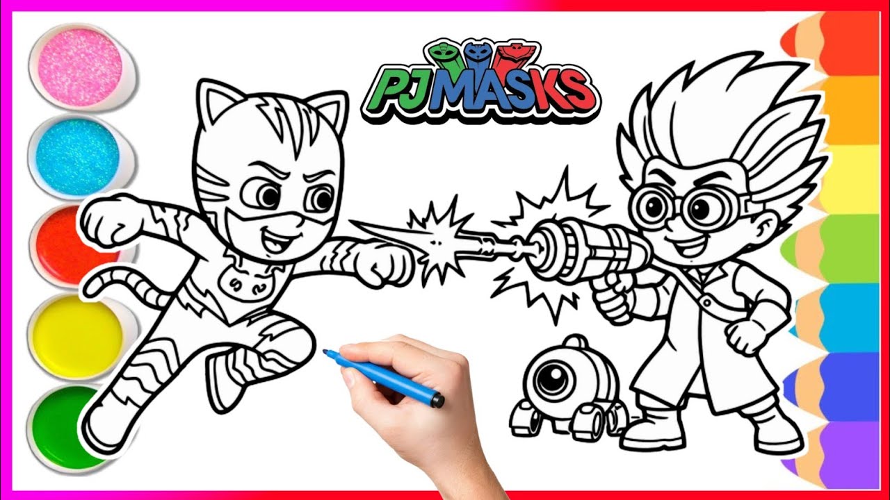 Как раскрасить Кэтбоя и Ромео из PJ Masks (весело и просто) Раскраски PJ Masks