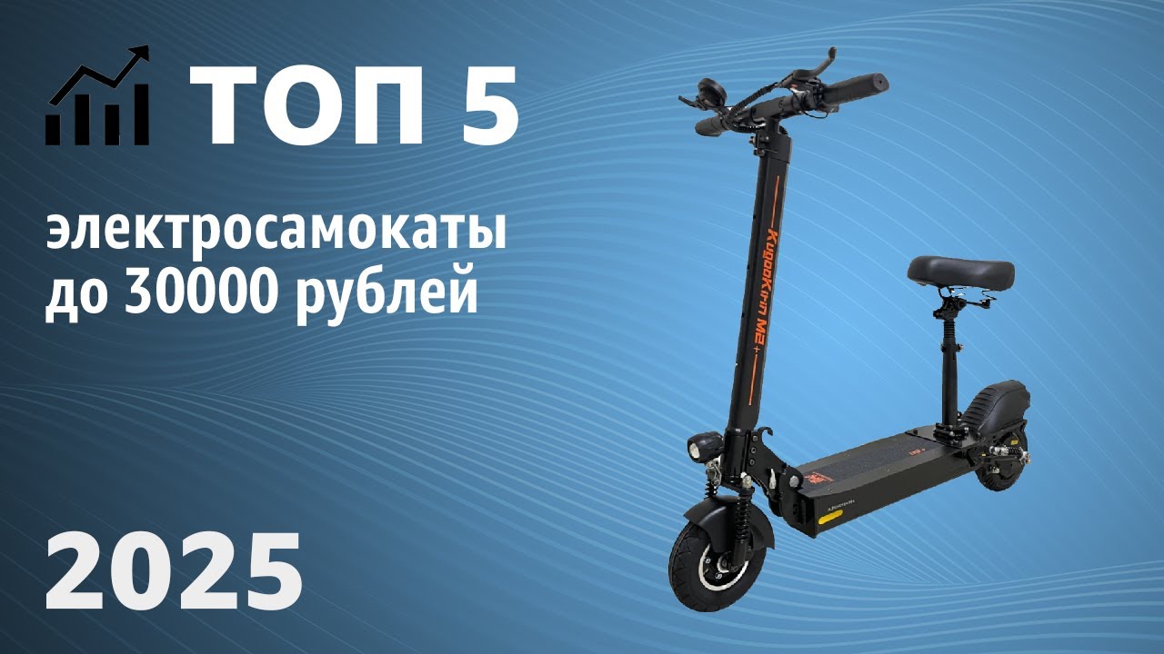 ТОП—5. Лучшие электросамокаты до 30000 рублей. Рейтинг 2025 года!