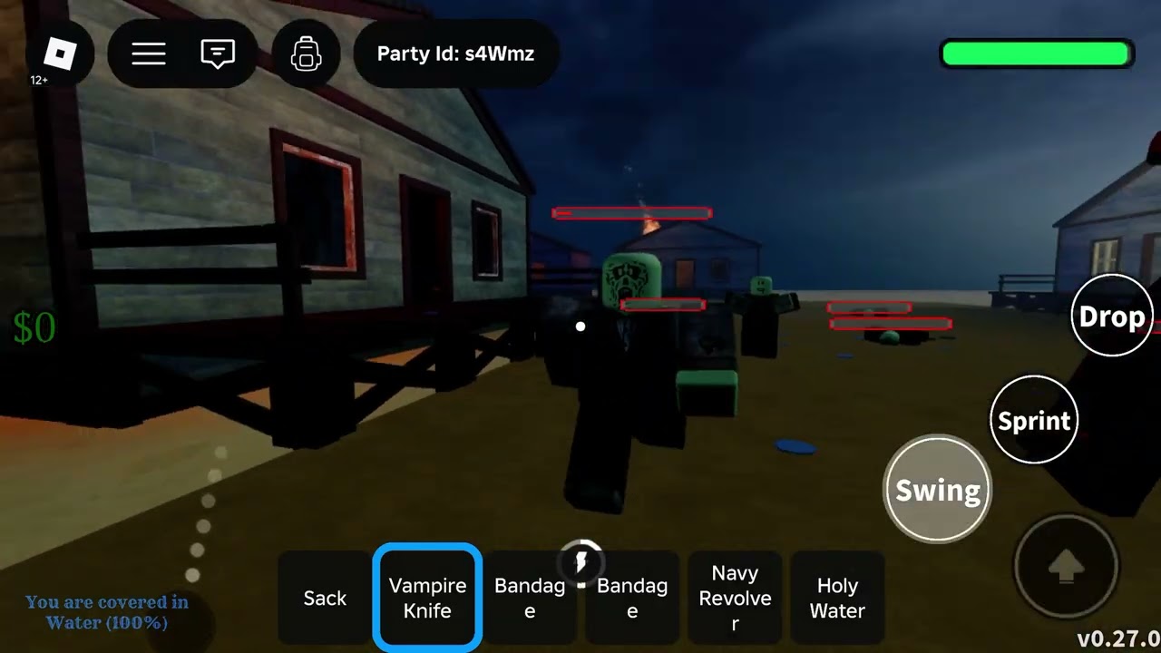 Roblox dead rail with class Vampire on Bite Size Part#1