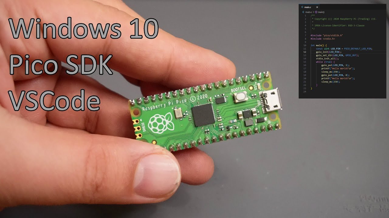 Простой способ компиляции кода Raspberry Pi Pico C/C++ с использованием VSCode и Pico SDK в Windo...