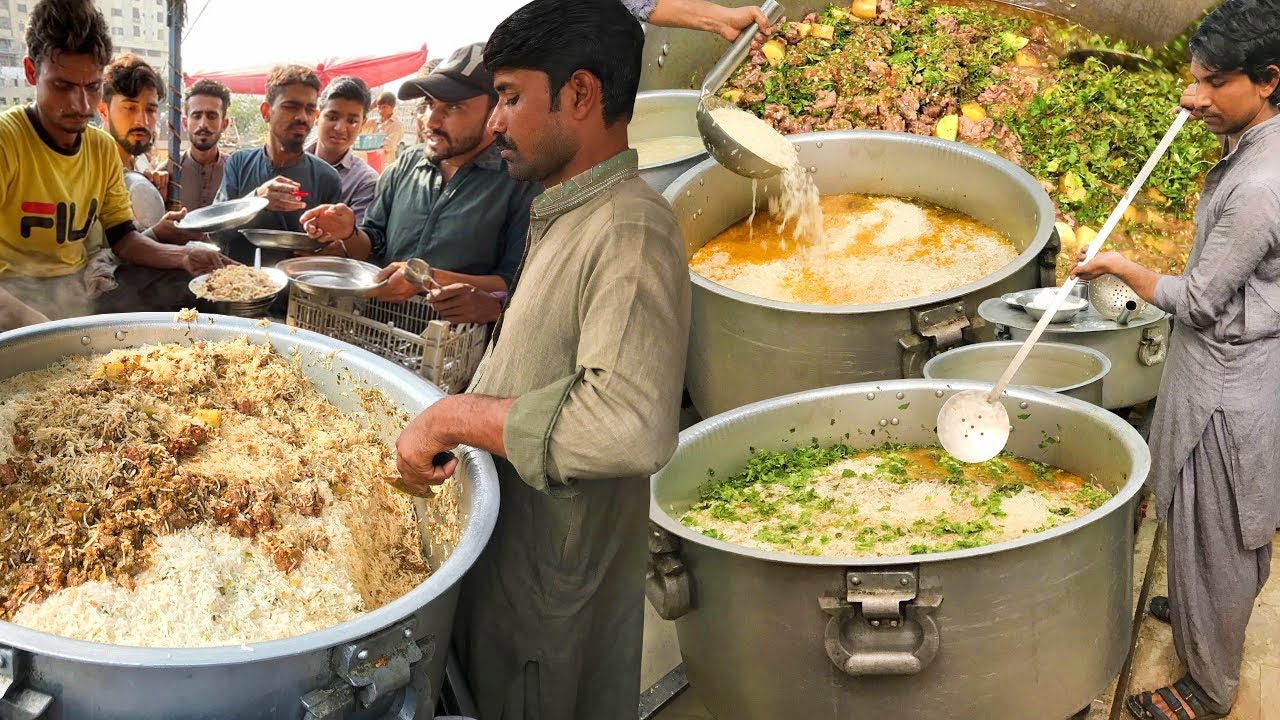 Karachi Famous Green Chili Biryani Recipe | Beef Spicy Biryani & Pulao | Pakistani Street Food