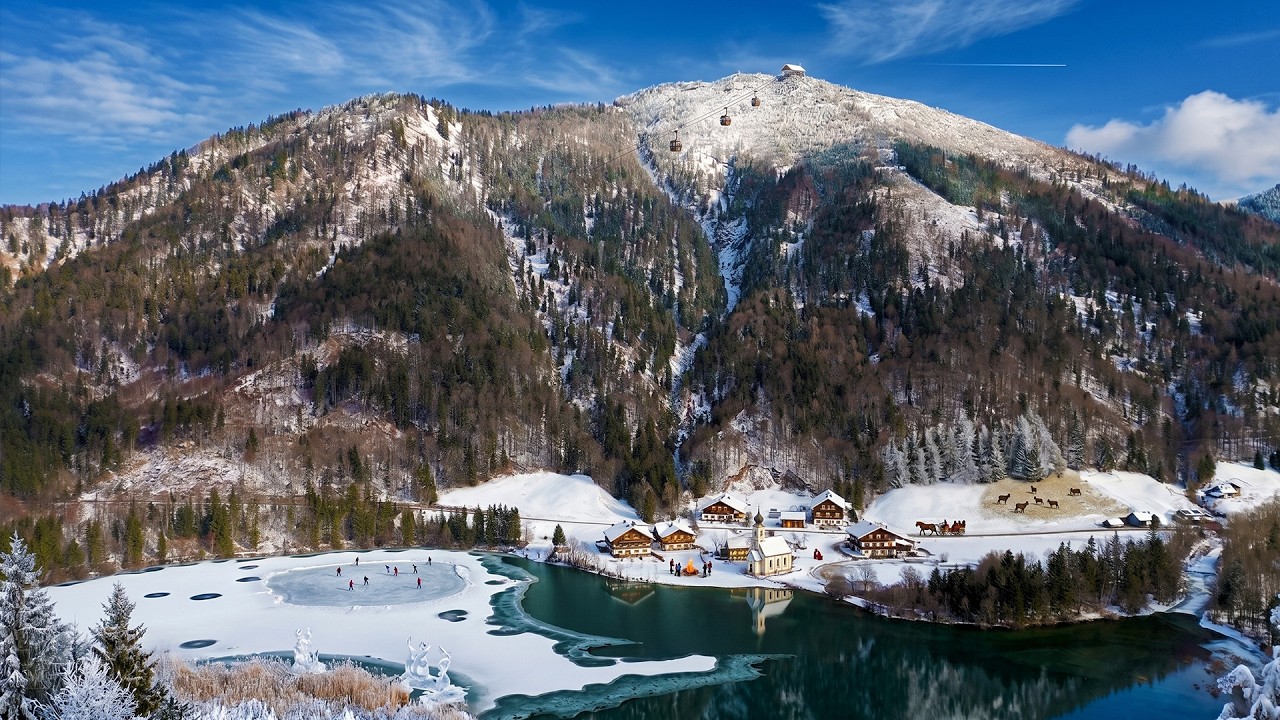 Flying Over the Winter Austrian Alps | Stunning Drone Footage 4K