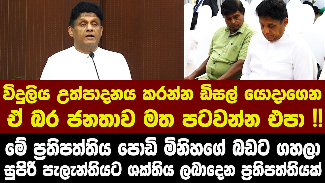 විදුලිය උත්පාදනය කරන්න ඩිසල් යොදාගෙන ඒ බර ජනතාව මත පටවන්න එපා !!