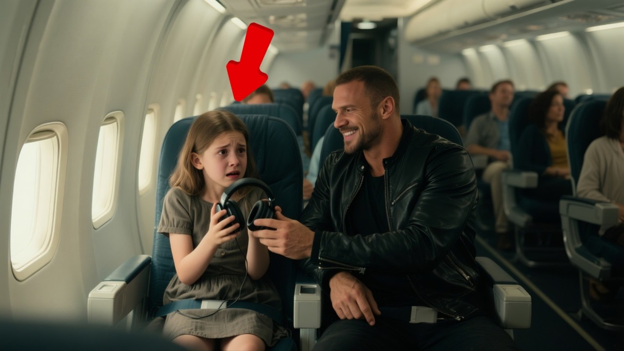 Biker Sat Beside a Frightened Girl on a Plane — What He Did Next Made the Cabin Cry