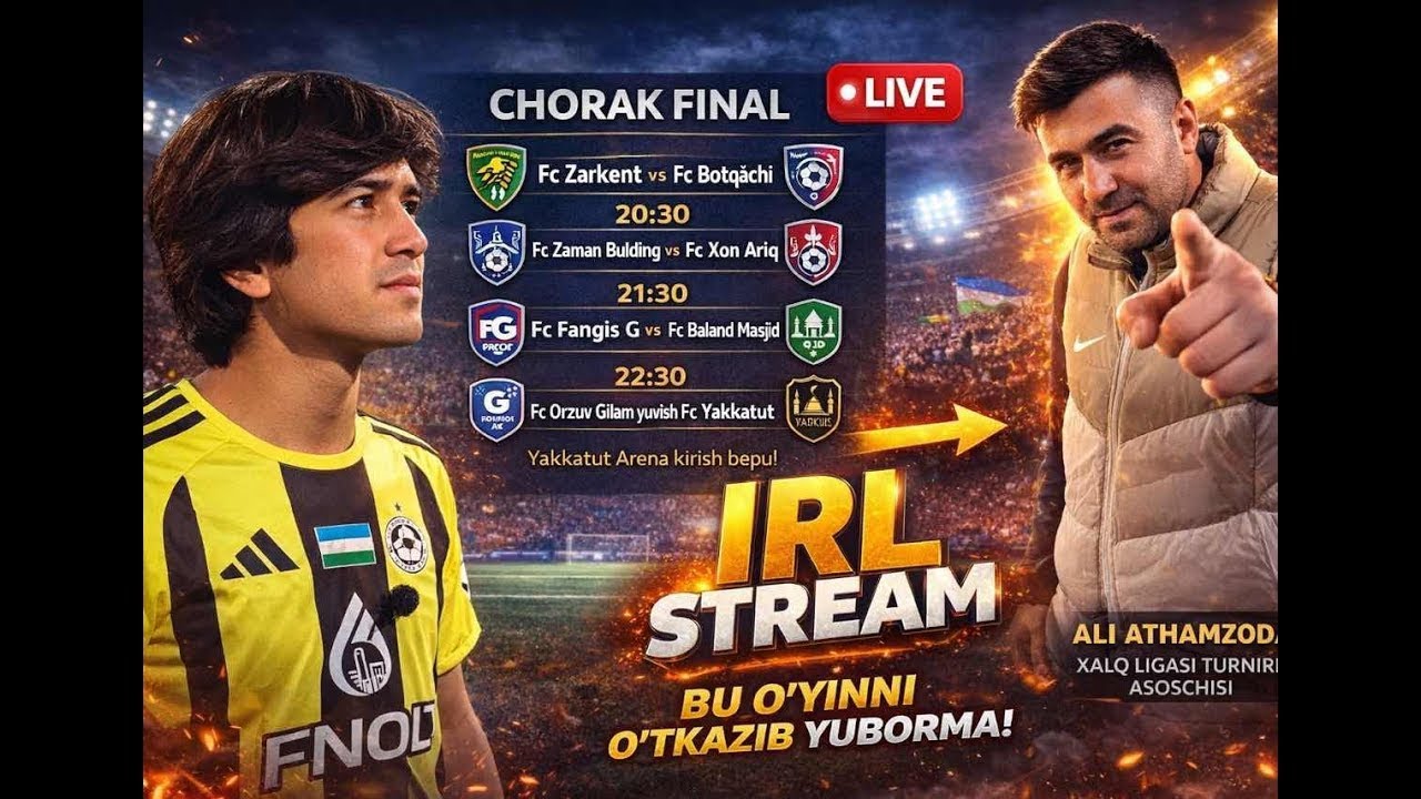 IRL STREAM ⚽ Eng Qizg‘in O‘yinlar | Xalq Ligasi Chorak Final