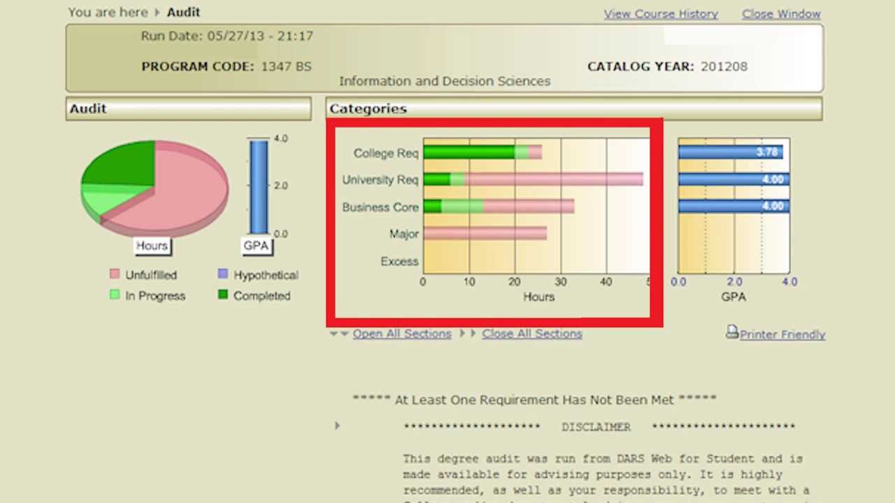 How to access and view the Dars Report
