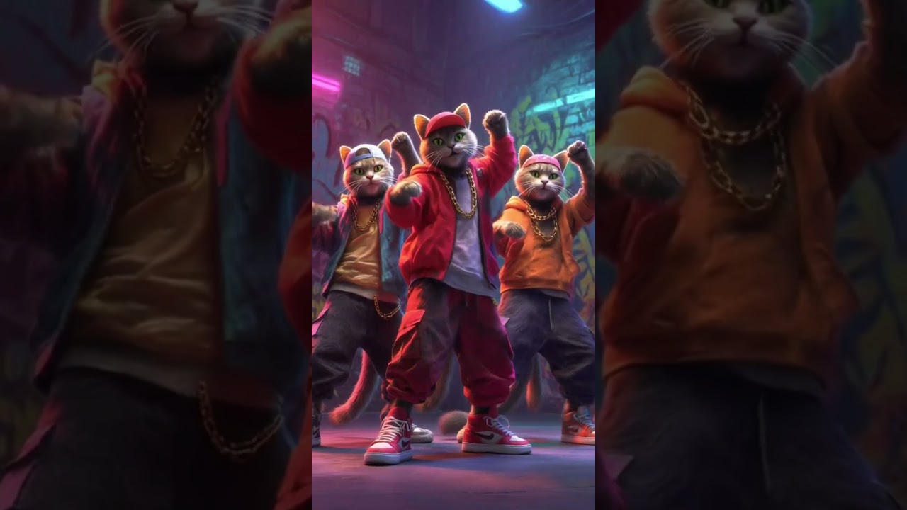 Cool Cats Dancing  🐱 | Funny Hip Hop Cat Dance Video 2025 #ai