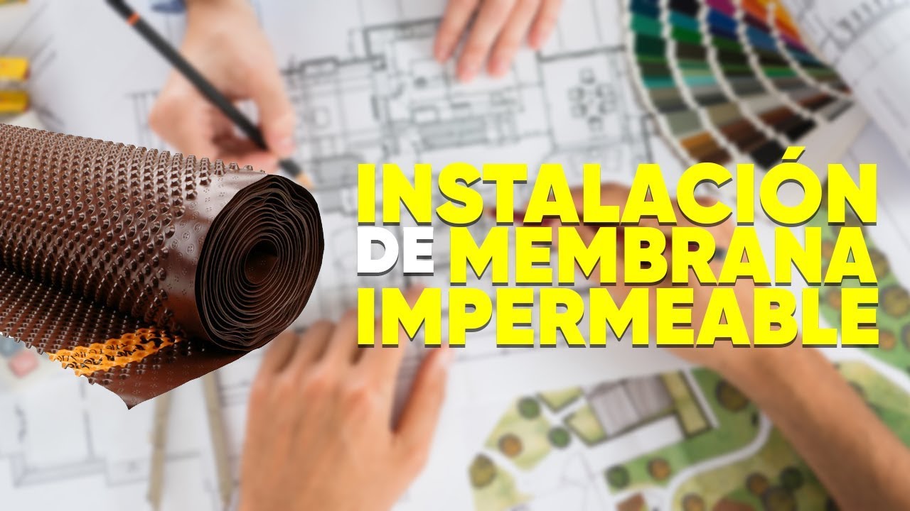 Instalación de membrana impermeable en muro de contención.