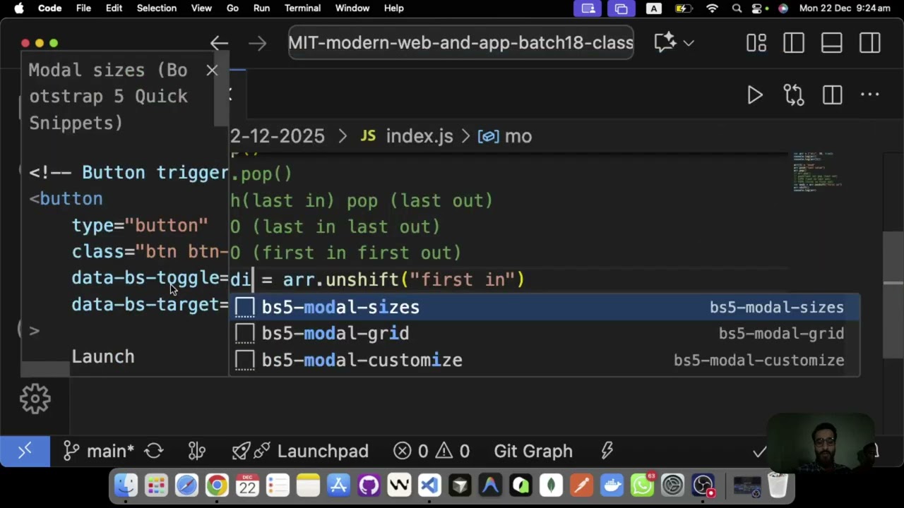 JavaScript | Revision Chapters 16–20 | Array & For Loop | Class 11  | SMIT Modern Web Dev 18
