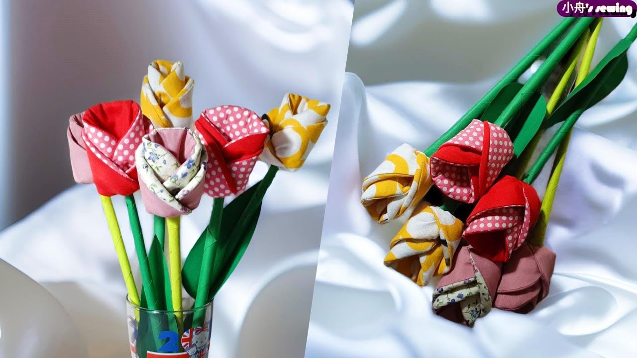 DIY「聖誕禮物」！簡易製作布藝鬱金香how to sew fabric tulips-sewing handmade tutorial