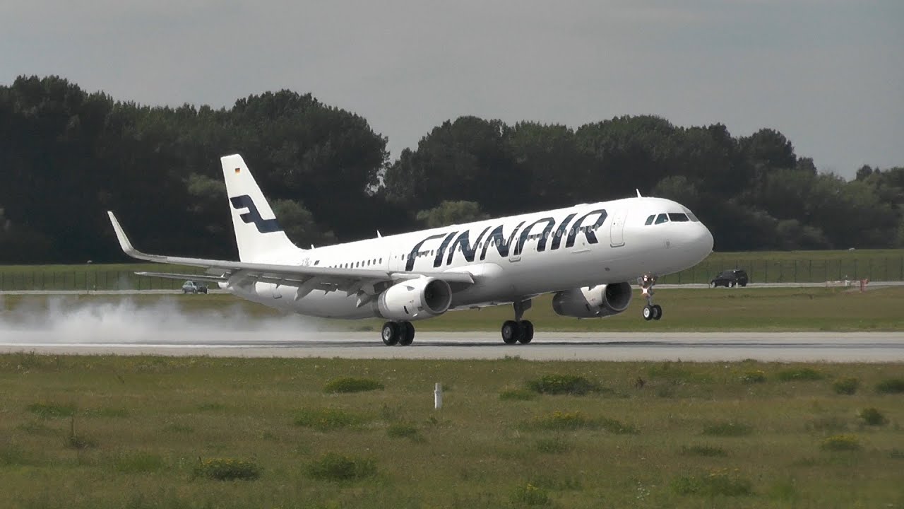 A321 Sharklets Finnair Takeoff • Go Around • Landing at Hamburg Finkenwerder Airbus