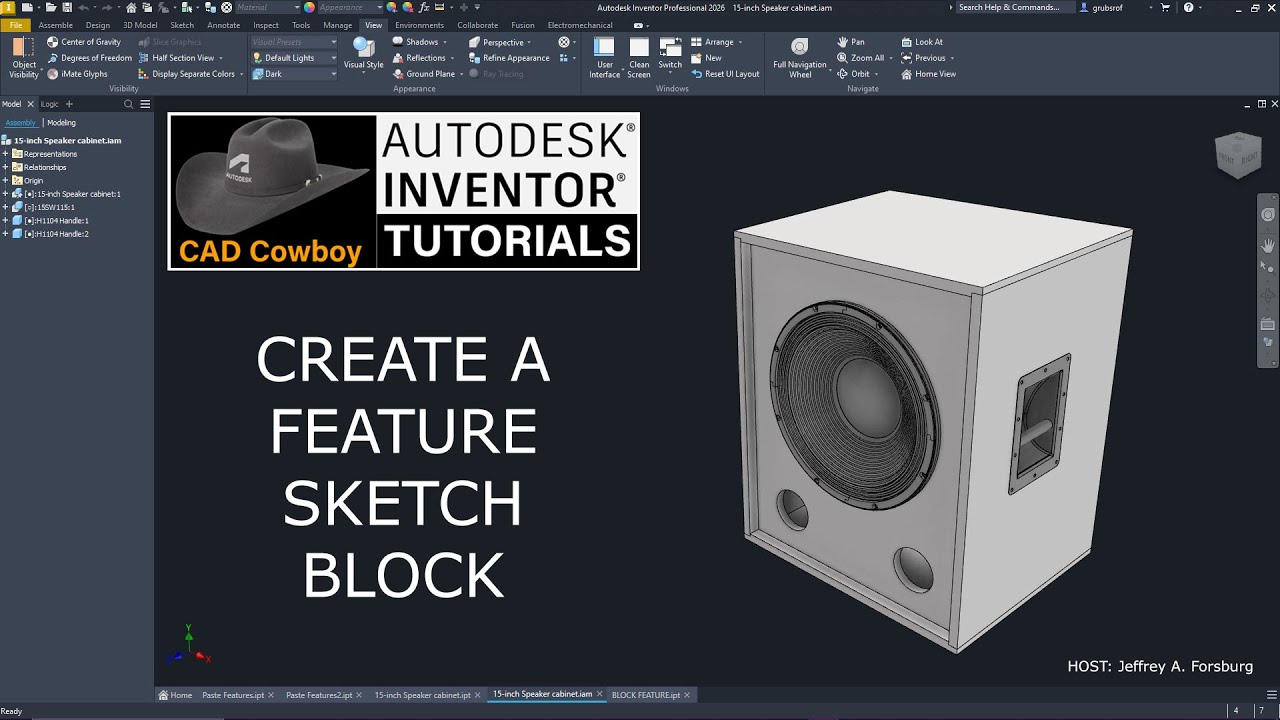 Autodesk Inventor — создание блока эскиза элемента