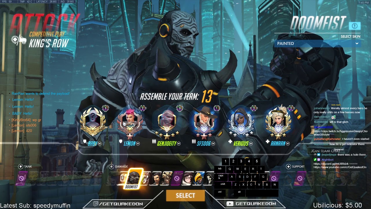 Overwatch Doomfist God GetQuakedOn Predator Of King's Row