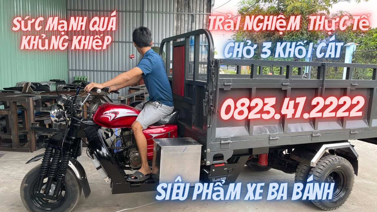Sức Mạnh Quá Khủng Của Chiếc Xe Ba Bánh Gắn Hộp Số Ô Tô 1t25. Siêu Phẩm Xe Ba Gác | ĐT 0823472222