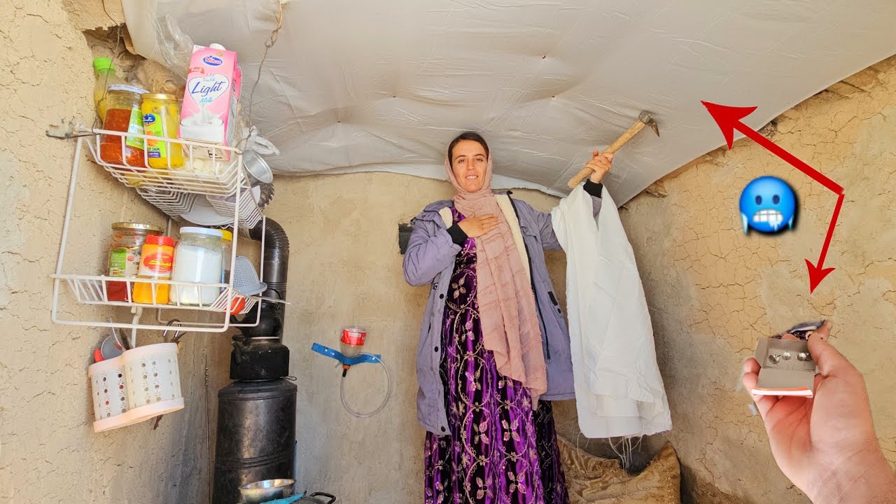 Утепление крыши пещеры: удивительная способность беременной женщины справиться с бурей в одиночку 🥶😲