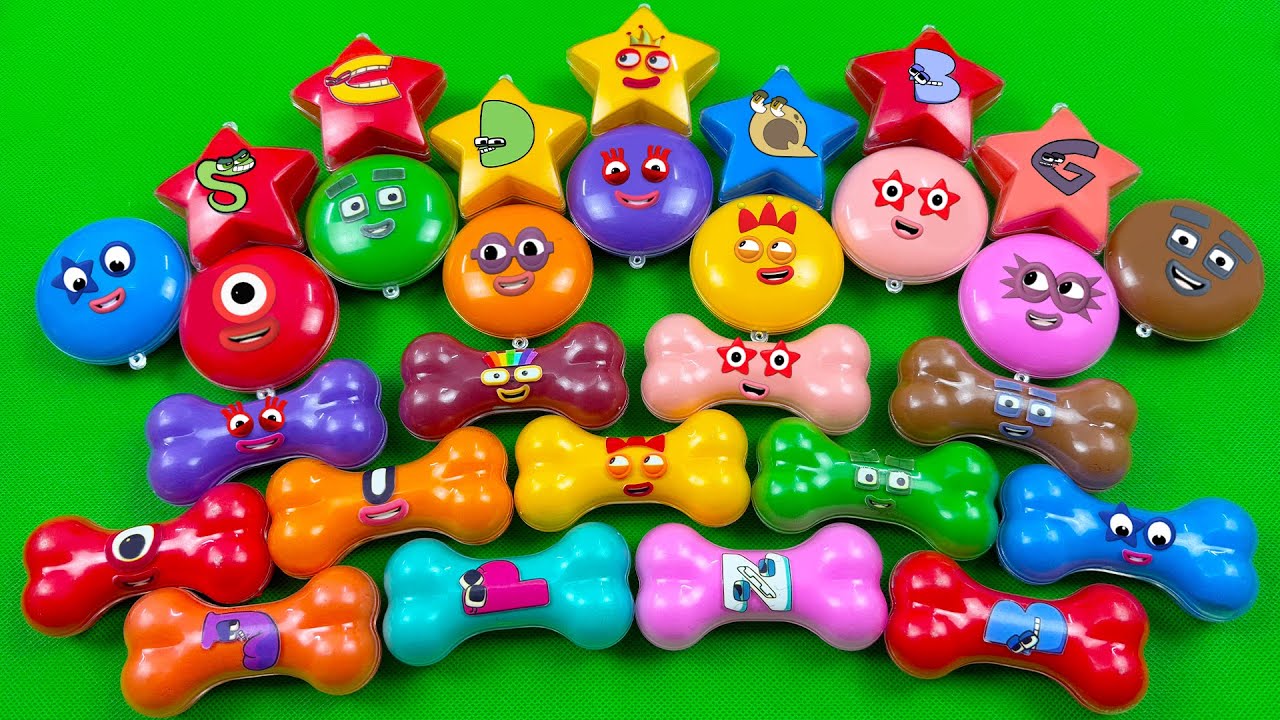 Numberblocks Mixing ASMR: Looking Alphablocks Slime Clay in Bones, Cake Coloring ASMR 🦴🎂