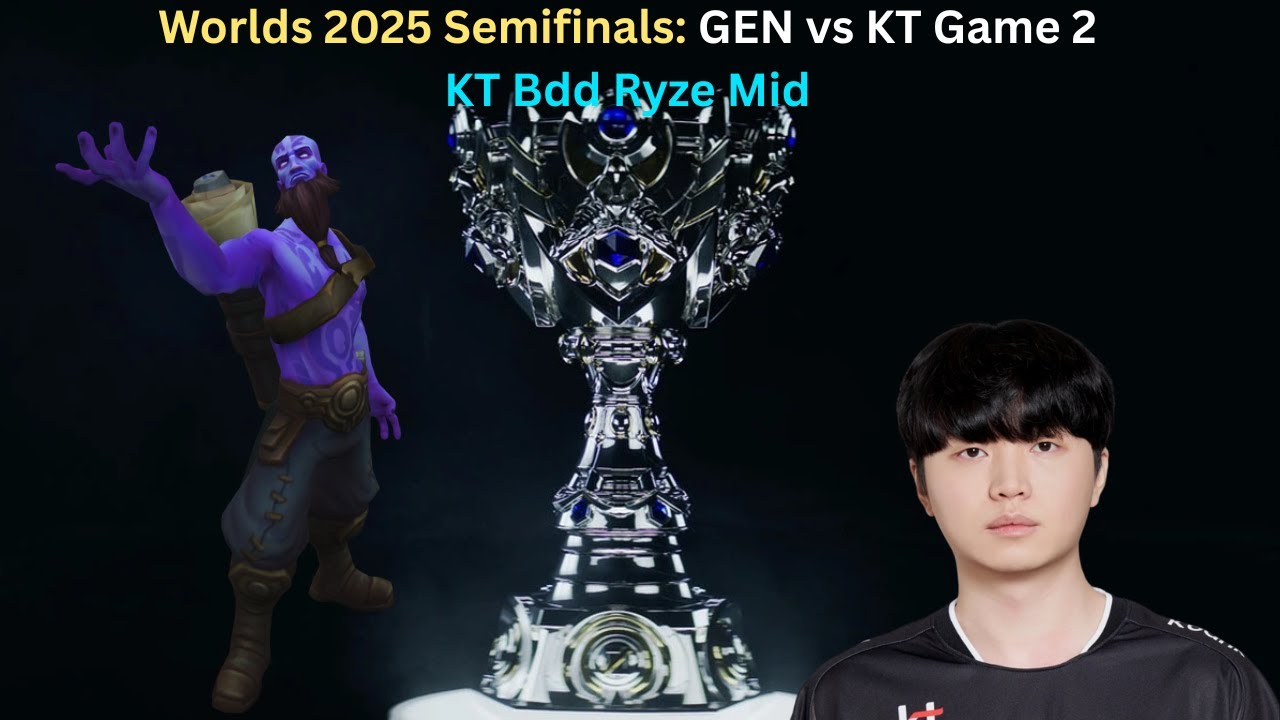 Worlds 2025 Semifinals: GEN vs KT Game 2 (KT Bdd Ryze Mid POV)