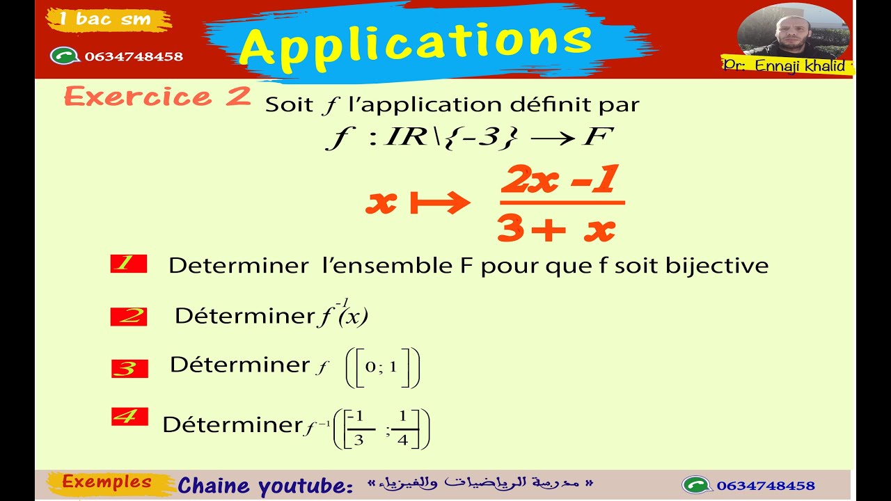 les applications 1 bac sm exercice 2