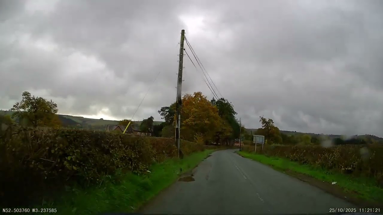 Wales/Eng by Road - An Autumnal Drive - Abermule, Powys to Leominster Vid 1 Abermule to B4368 Anchor