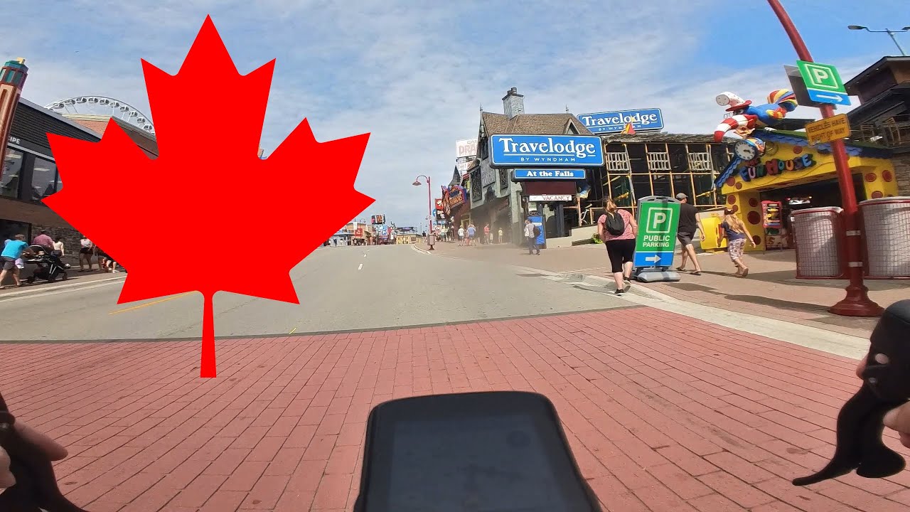 Crossing the Peace Bridge into Canada and the Rainbow Bridge into the US (Niagara Falls by bike!)