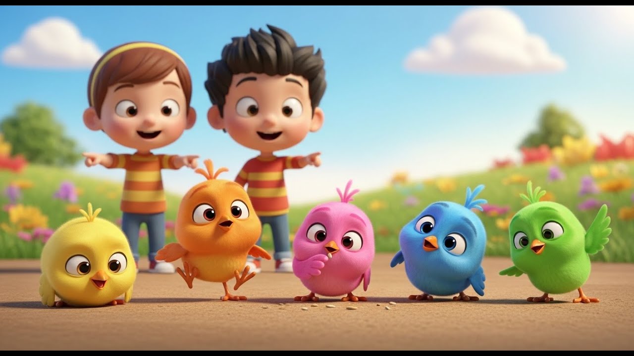 Five Little Chick Friends Peck Peck Peck | Farm Animal Song & Counting Rhyme