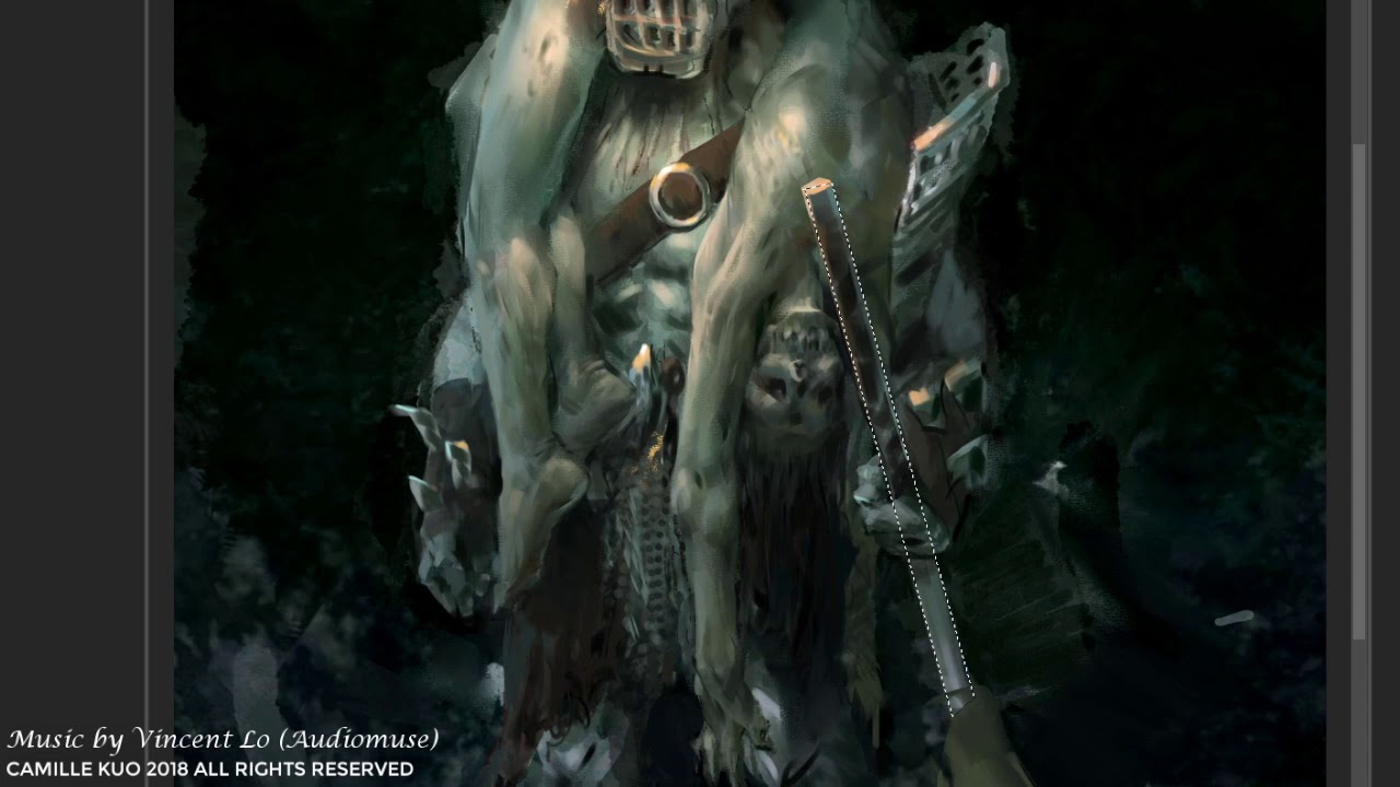 full creation process of dungeon keep character concept painting