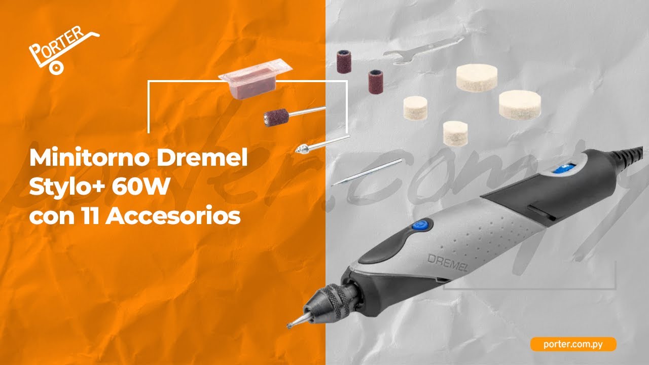 porter.com.py - Minitorno Dremel Stylo+ 60W con 11 Accesorios