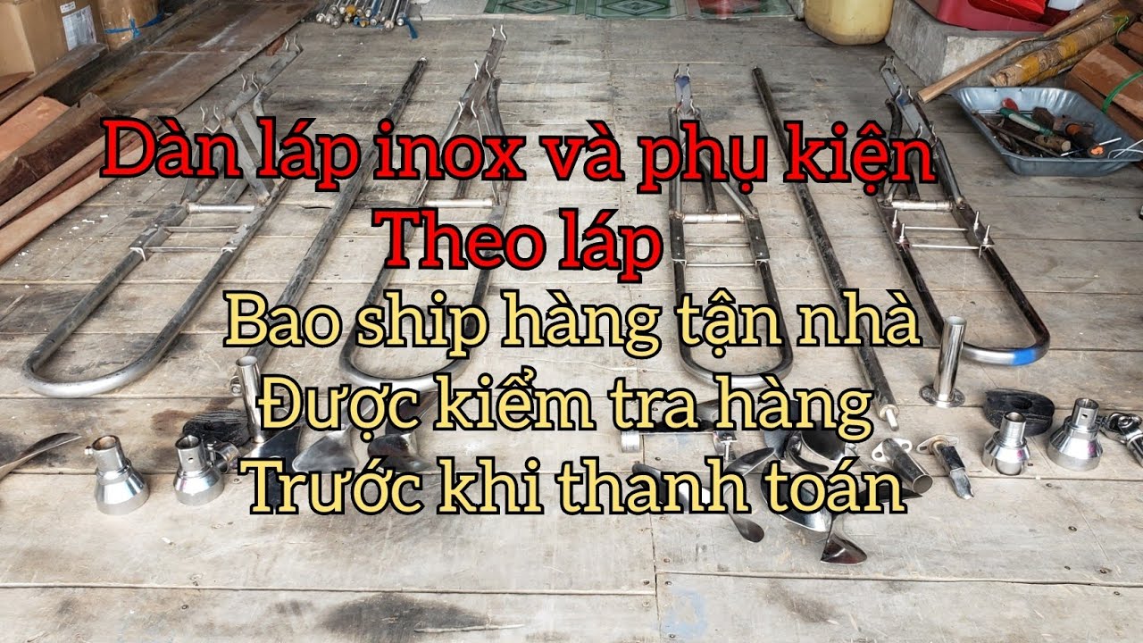 Dàn láp inox và phụ kiện theo láp 0939333400 hoặc 0923451926 #cano #composite #inox #jetski #hinota