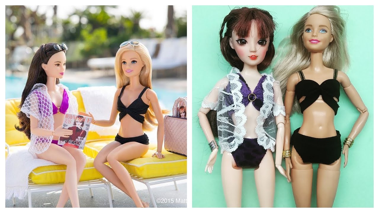 How to Make Barbie Doll Clothes 👗😙 DIY Barbie Clothes Life Hacks DIY Miniature doll swimsuit