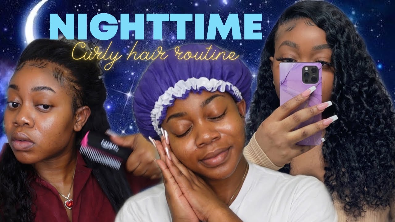 NIGHTTIME CURLY WIG ROUTINE ft.mscoco hair