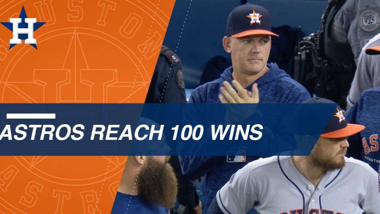 Watch the Astros reach 100 wins in 2018