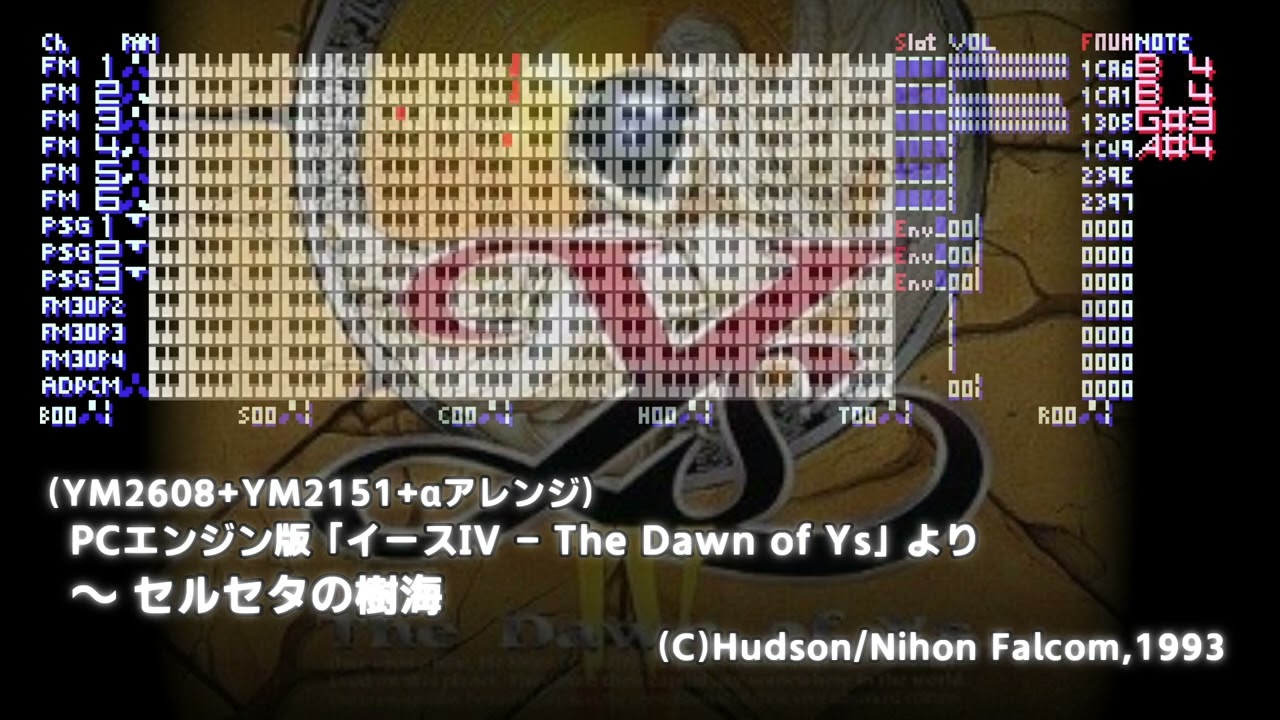 †FM音源(OPNA etc)† ハドソン/日本ファルコム「イースIV The Dawn of Ys」より「セルセタの樹海」†ゲーム音楽アレンジ†