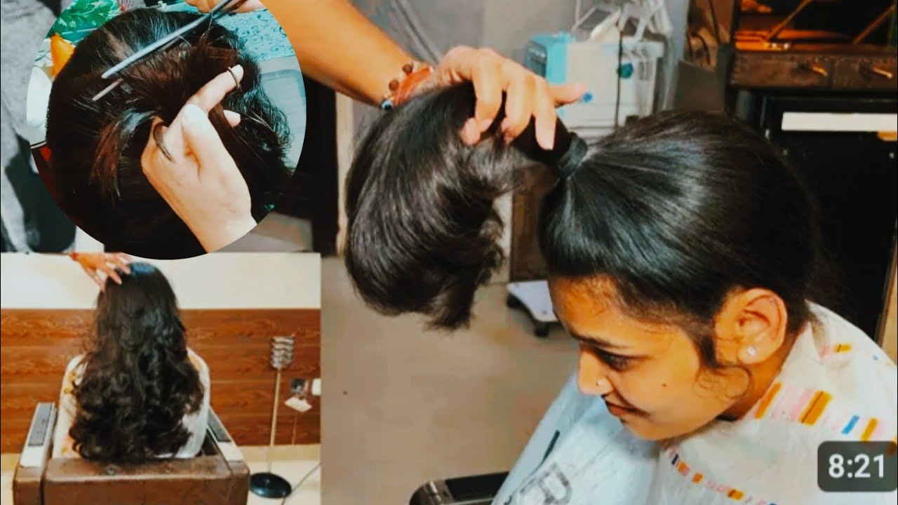 Long hair cutting style | beauty parlour haircut girl | Farwa vlogs