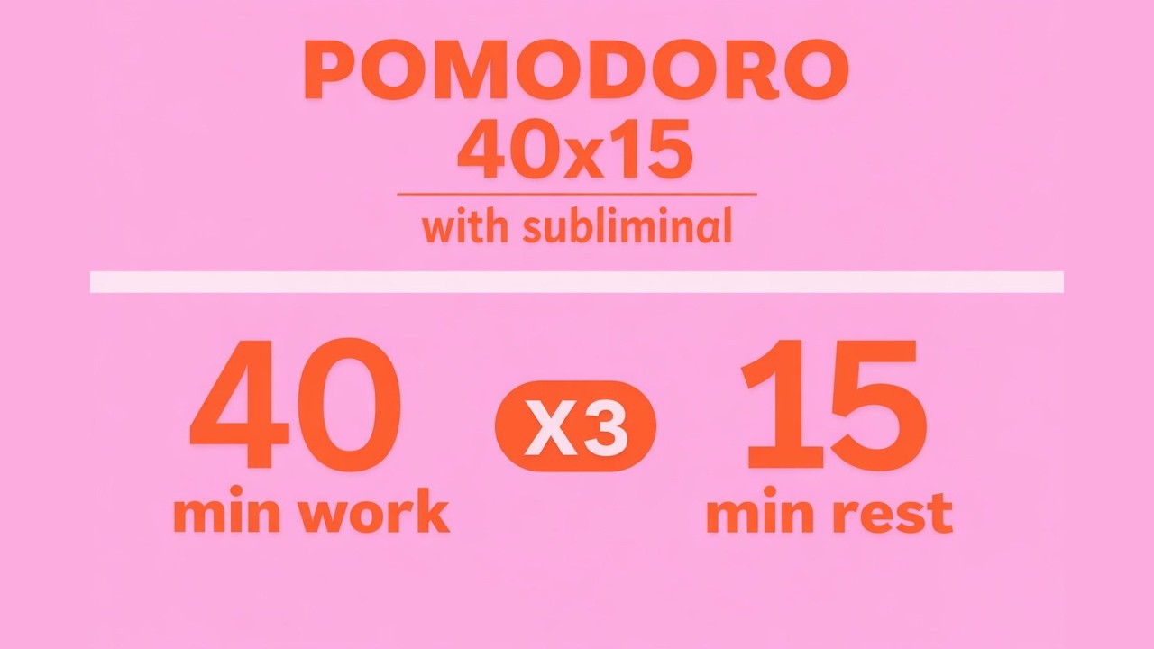 Pomodoro Timer 40/15 With Study Subliminal to Pass Exams