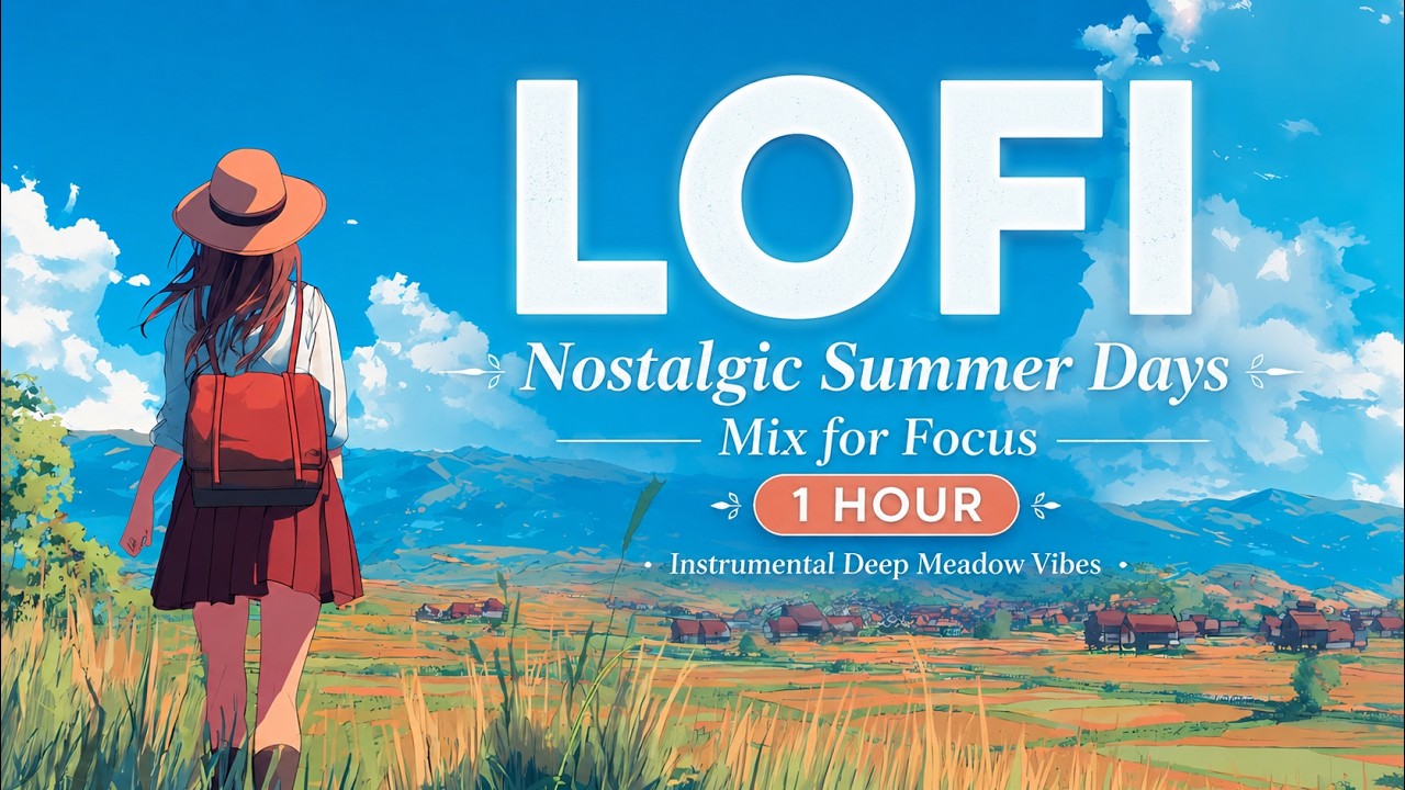 Nostalgic Summer Days 🍃 Lofi Mix for Focus [1 HOUR] Instrumental Deep Meadow Vibes