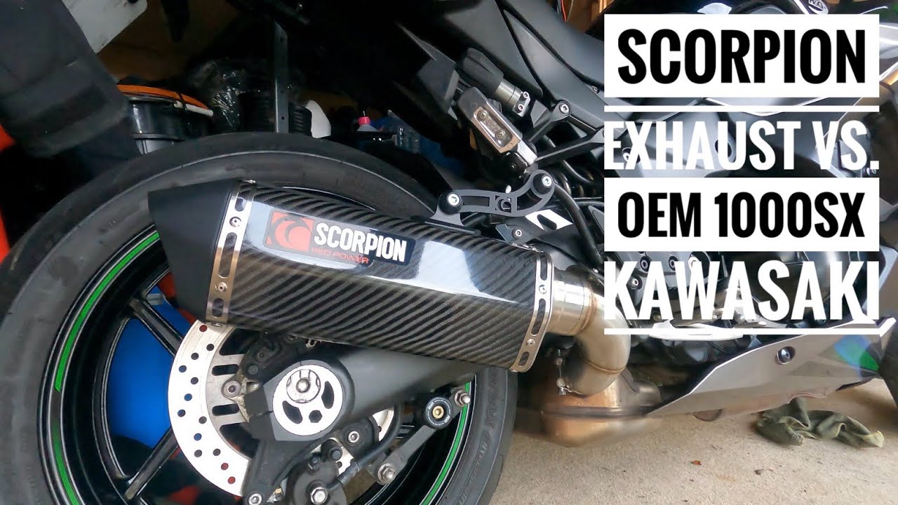 Kawasaki Ninja 1000SX Scorpion End can fitment and comparison to OEM End Can
