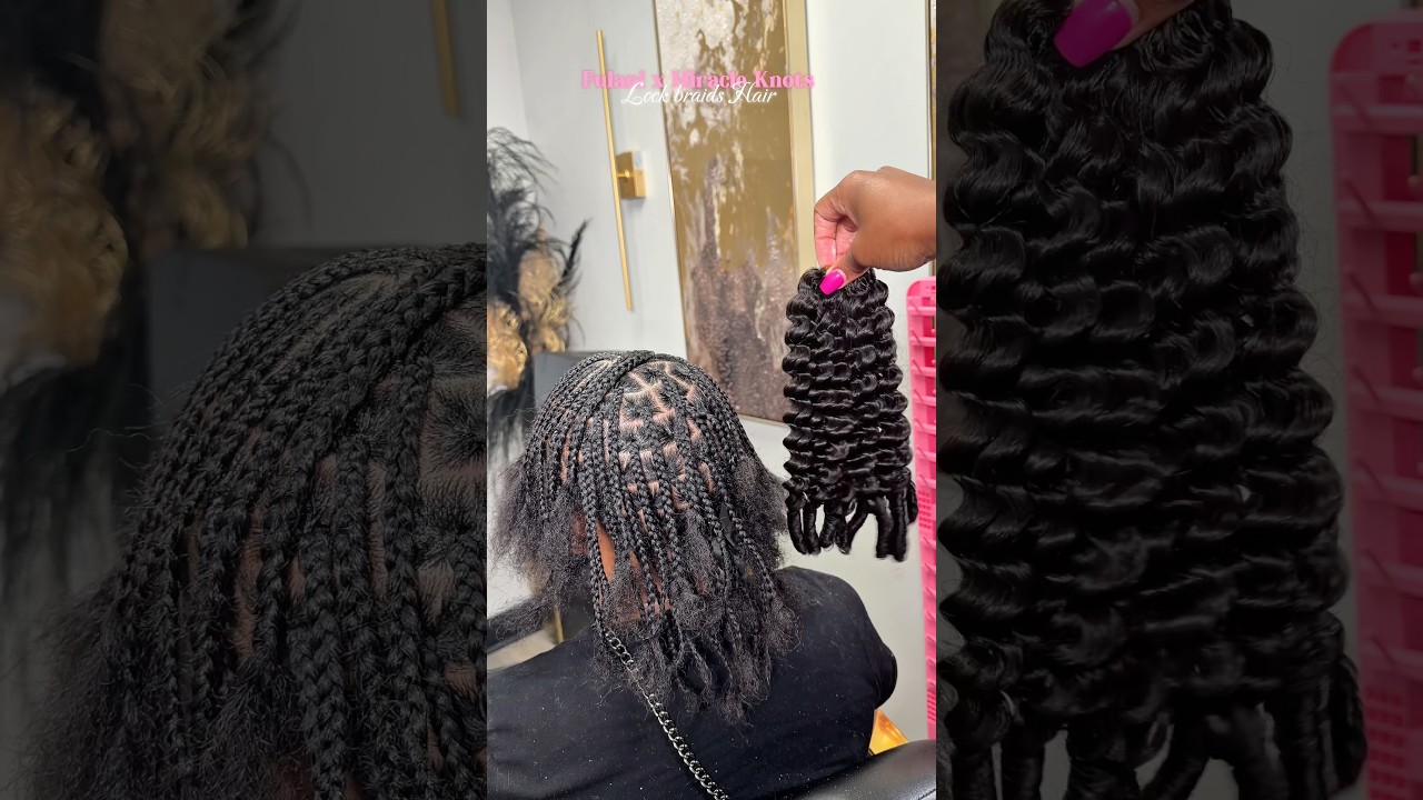 Fulani x Miracle knots using @LockBraids Burmese Curly Hair! Discount code: VC16 for 16% off