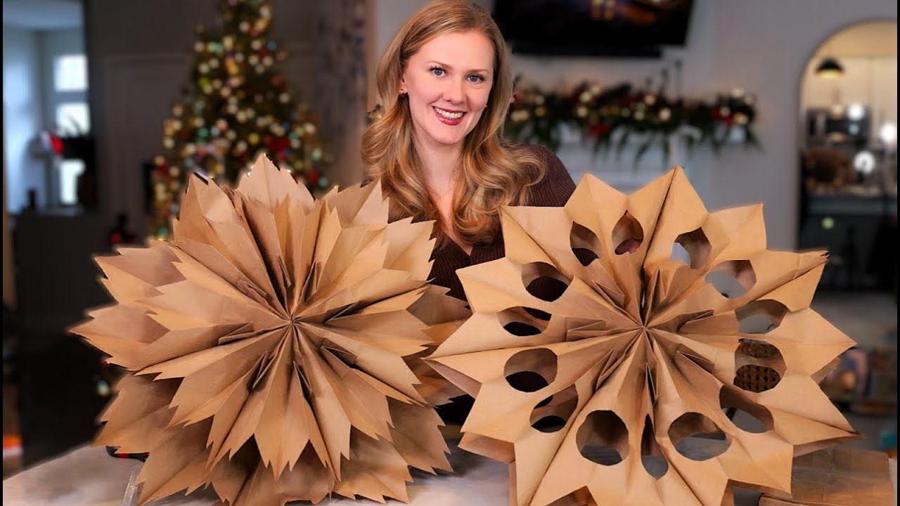 Relaxing Christmas Craft ❄️ Crinkly Paper Snowflakes ASMR