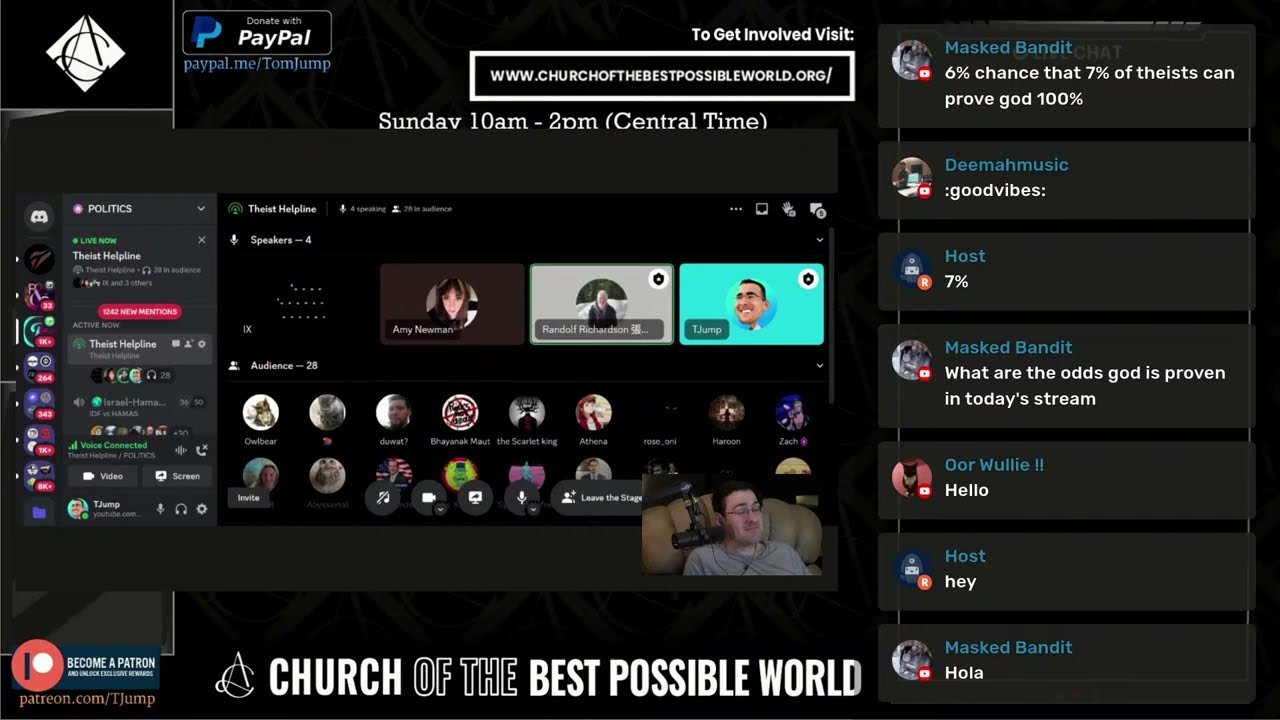 Theist Helpline/Philosophy Kindergarten (Church of the best possible World)