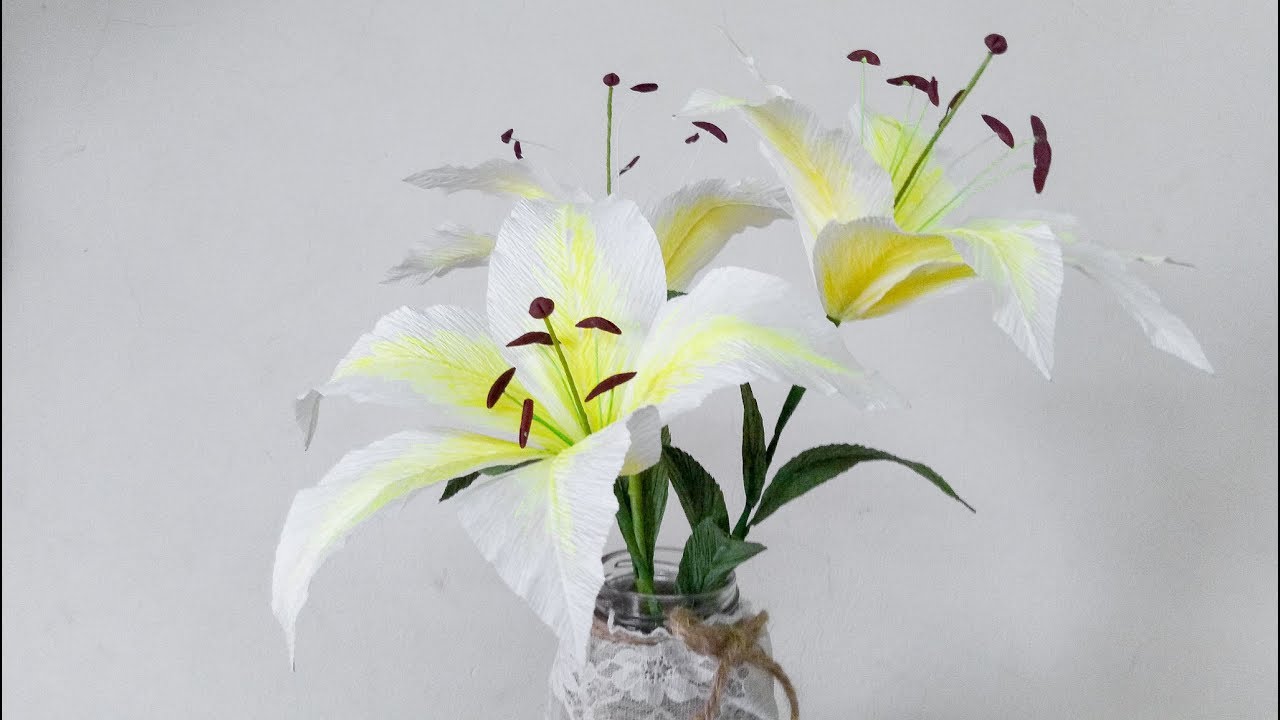 Como hacer flores de papel (lirio) Super faciles y rapidas | DIY Manualidades #18