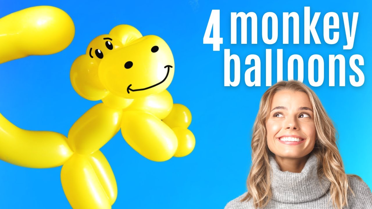 How to Make 4 Balloon Animal Monkeys: How to Make a Balloon Monkey for Beginners