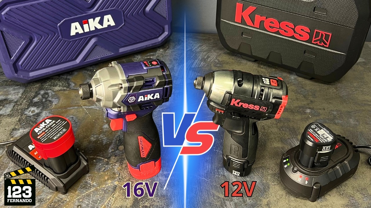 AIKA 16V ou KRESS 12V? COMPARATIVO PARAFUSADEIRA de IMPACTO AIKA AD-W150B versus Kress KUB 50.2