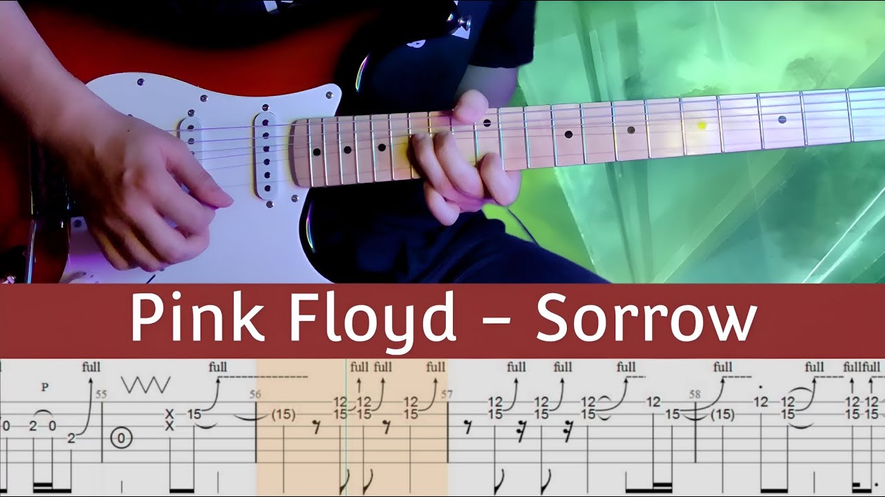 Pink Floyd - Sorrow | Guitar lesson + Tabs | Slow Tempo