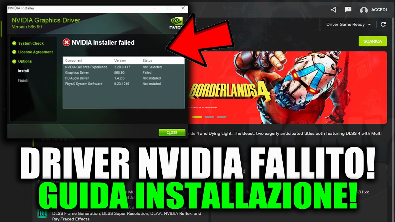 Guida su come risolvere INSTALLAZIONE FALLITA DRIVER NVIDIA - tutorial